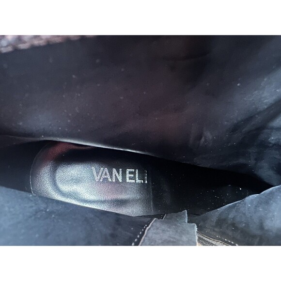 VANELi Danice Suede Fringe Gray Block Heel Ankle Booties Women's 8.5‎ Narrow - Picture 5 of 8